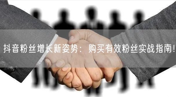 抖音粉丝增长新姿势：购买有效粉丝实战指南！