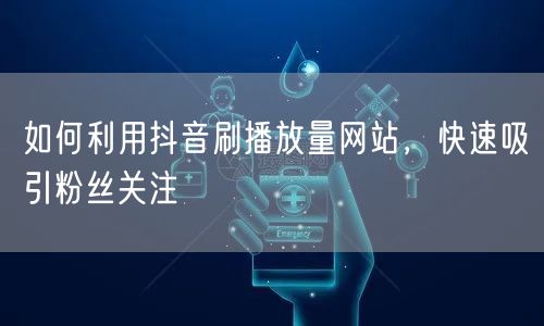 如何利用抖音刷播放量网站，快速吸引粉丝关注