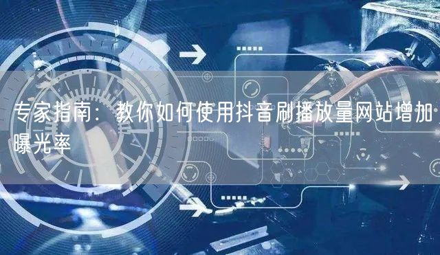 专家指南：教你如何使用抖音刷播放量网站增加曝光率