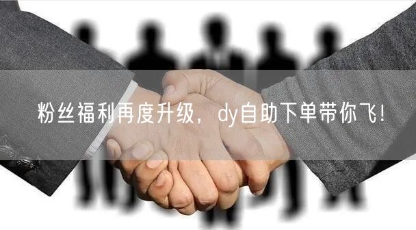 粉丝福利再度升级，dy自助下单带你飞！