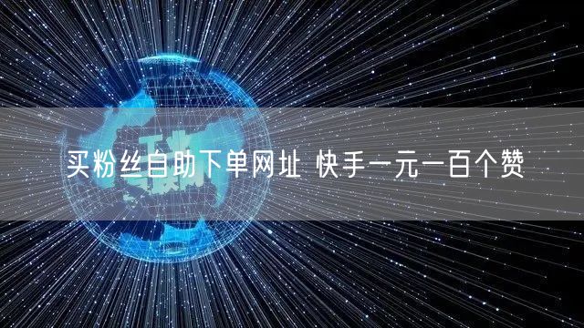 买粉丝自助下单网址 快手一元一百个赞